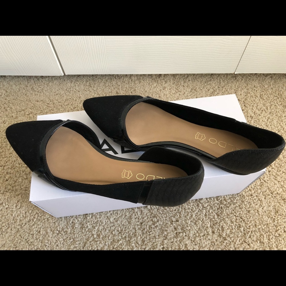 Aldo Roselie black suede flats
